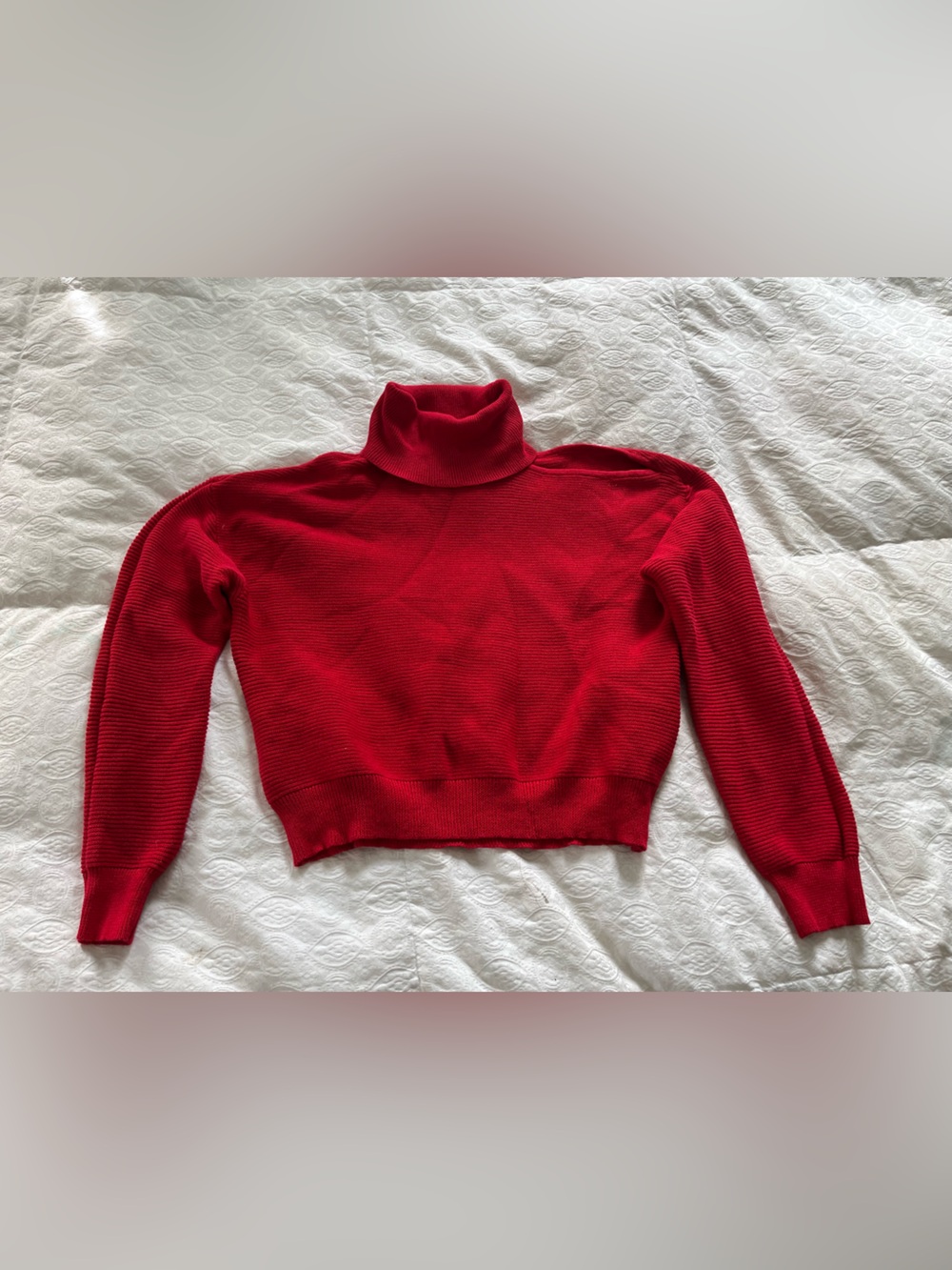BCBGeneration Red Cropped Turtleneck Sweater